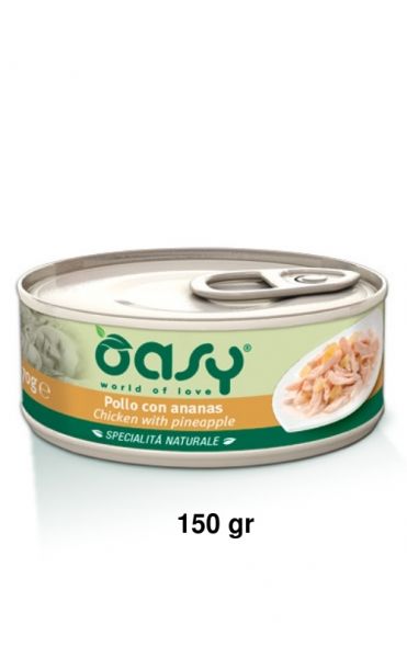 Oasy Specialità Naturale Umido Gatto Lattina Pollo con Ananas 150g