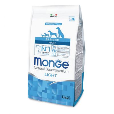 Monge  All Breeds Light Adult Monoprotein Salmone con Riso 2,5 kg