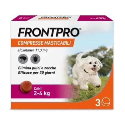 Frontpro Contro Pulci E Zecche 3 Compresse Masticabili Per Cani 2-4 Kg 11,3 Mg