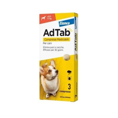 ADTAB Per Cani 5,5-11 Kg 3 Compresse Masticabili 225 mg Arancione