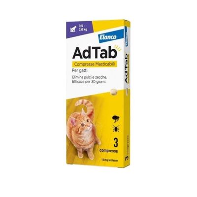ADTAB Per Gatti 0,5-2 kg 3 Compresse Masticabili 12 mg Viola