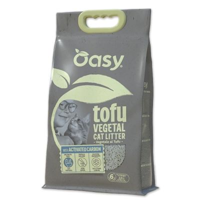 Oasy Lettiera Vegetale - TOFU con ACTIVATED CARBON 6 Lt