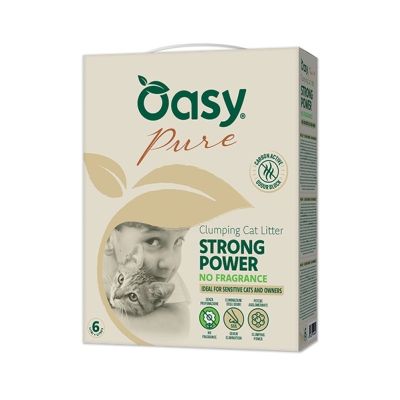 Oasy Lettiera Minerale Pure - STRONG POWER NO FRAGRANCE 6 Lt