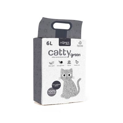 AqpetFriends Catty Green Lettiera Naturale per Gatti Alla Soia Con Carbone Attivo 6 L