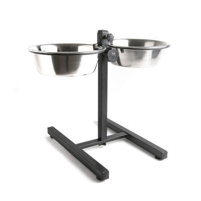 AqpetFriends Upper Doppia Ciotola In Acciaio Inox Con Supporto Regolabile Ad H