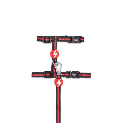 Dashi Cat Harness + Leash Pettorina e guinzaglio per gatto modello STRIPES Red e Black