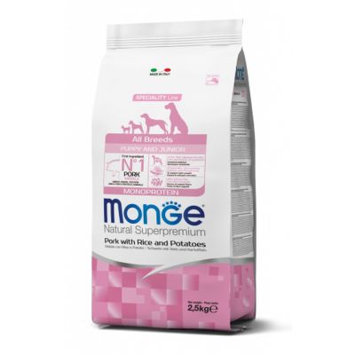 Monge  All Breeds Puppy & Junior Maiale con Riso e Patate 2,5 kg