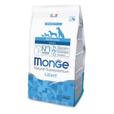 Monge  All Breeds Light Adult Monoprotein Salmone con Riso 2,5 kg