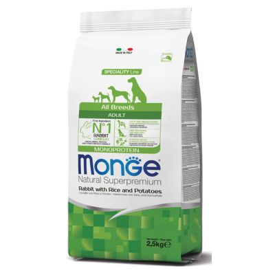 Monge All Breeds Adult Coniglio con Riso e Patate 2,5kg