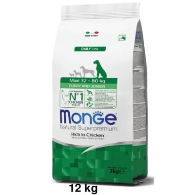 Monge Natural Superpremium Cane Maxi Puppy&Junior Pollo 12kg