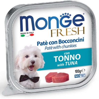 Monge Fresh Vaschetta Cane Paté Con Bocconcini Tonno 100g