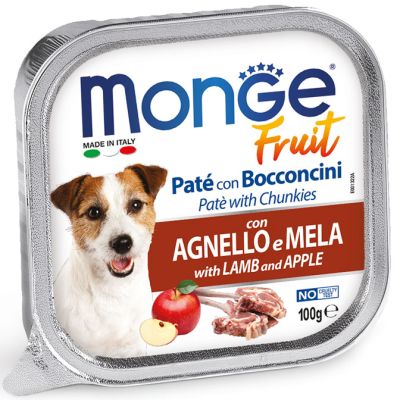 Monge Fruit Cane Adulto Paté Con Bocconcini Agnello e Mela 100g