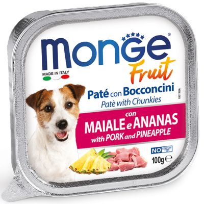 Monge Fruit Cane Adulto Paté Con Bocconcini Maiale e Ananas 100g