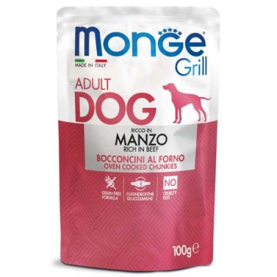 Monge Grill Busta Cane Adulto Manzo 100g