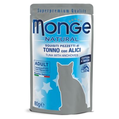 Monge Natural Superpremium Busta Gatto Tonno con Alici 80g