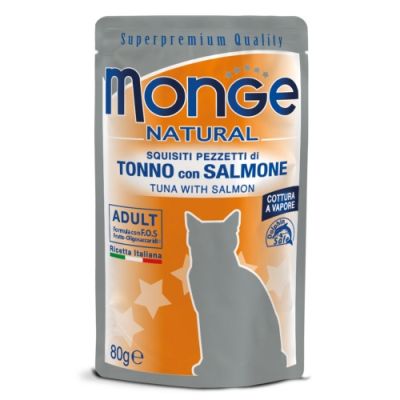 Monge Natural Superpremium Busta Gatto Tonno con Salmone 80g