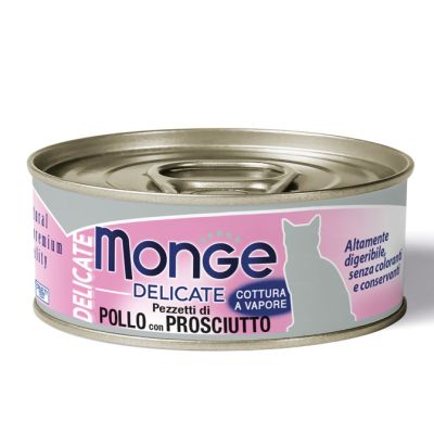 Monge Delicate Gatto Adulto Pollo con Prosciutto 80g