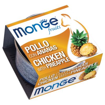 Monge Fruits Gatto Adulto Pezzetti di Pollo con Ananas 80g