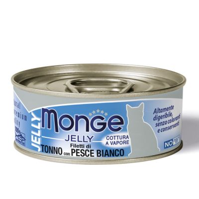 Monge Jelly Gatto Adulto Tonno con Pesce Bianco 80g