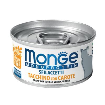 Monge Monoprotein Gatto Adulto Sfilaccetti Tacchino con Carote