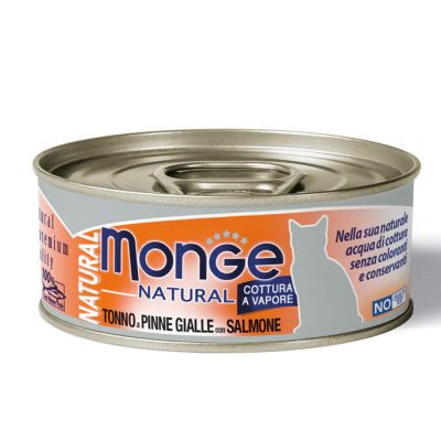 Monge Natural Gatto Adulto Tonno a Pinne Gialle con Salmone 80g