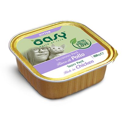 Oasy Delizioso Paté Umido Gatto Kitten Pollo 100g