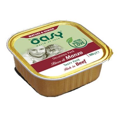 Oasy Delizioso Paté Umido Gatto Mature&Senior Manzo 100g