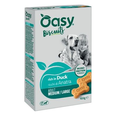 Oasy MONOPROTEIN BISCUITS • Adult Medium/Large Anatra 400 gr
