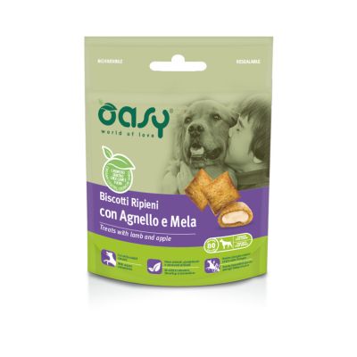 Oasy Cane Adulto Biscotti Ripieni Agnello e Mela 80g