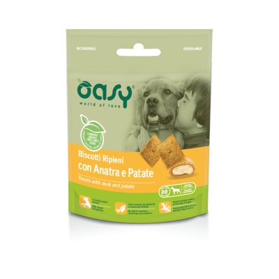 Oasy Cane Adulto Biscotti Ripieni Anatra e Patate 80g