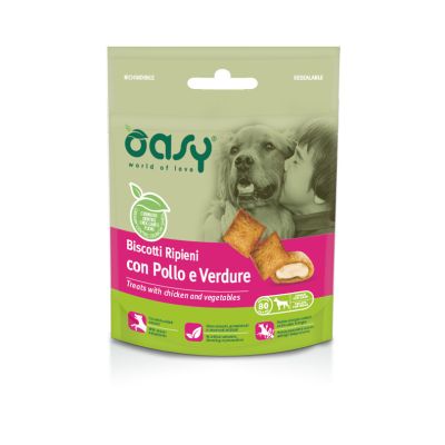 Oasy Cane Adulto Biscotti Ripieni Pollo e Verdure 80g