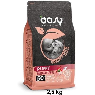 Oasy Grain Free Secco Cane Puppy Medium/Large Tacchino 2,5kg