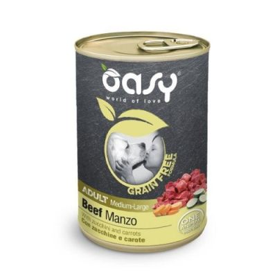 Oasy Grain Free Umido Cane Adulto Medium/Large Manzo 400g