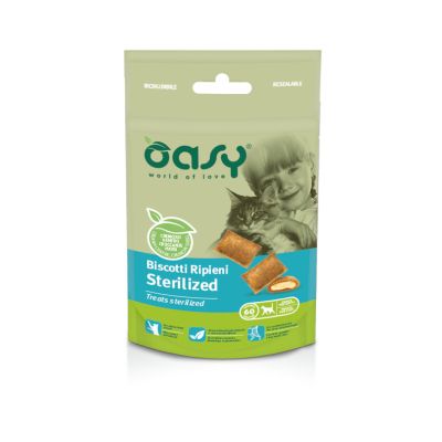 Oasy Gatto Biscotti Ripieni Sterilized 60g