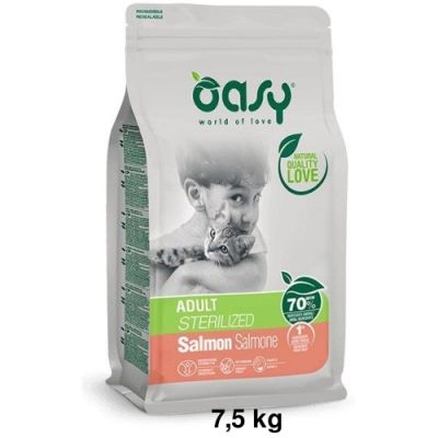 Oasy Lifestage Secco Gatto Adulto Sterilizzato Salmone 7,5kg