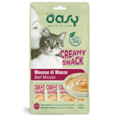 Oasy Gatto Creamy Snack Manzo 4x15g