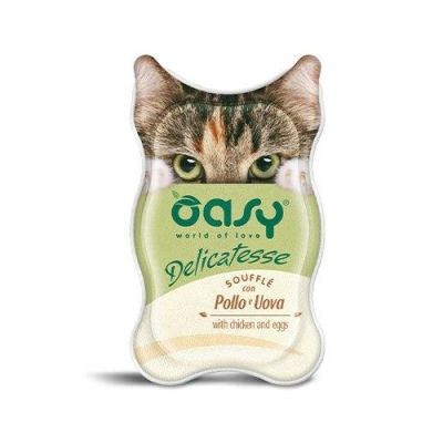 Oasy Umido Gatto Delicatesse Soufflé Pollo e Uova 85g