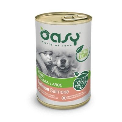 Oasy One Protein Umido Cane Adulto Medium/Large Lattina Salmone 400g