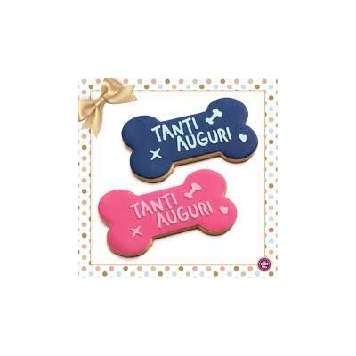 LeoPet La Dolce Vita Biscotto A Forma Di Osso "Tanti Auguri" Grande Per Cani 60gr