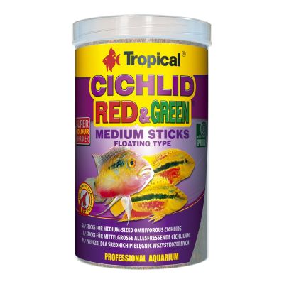 Tropical Cichlid Red & Green Medium Sticks 250 ml