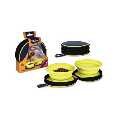 Vitakraft Ciotola Doppia in Silicone da Viaggio